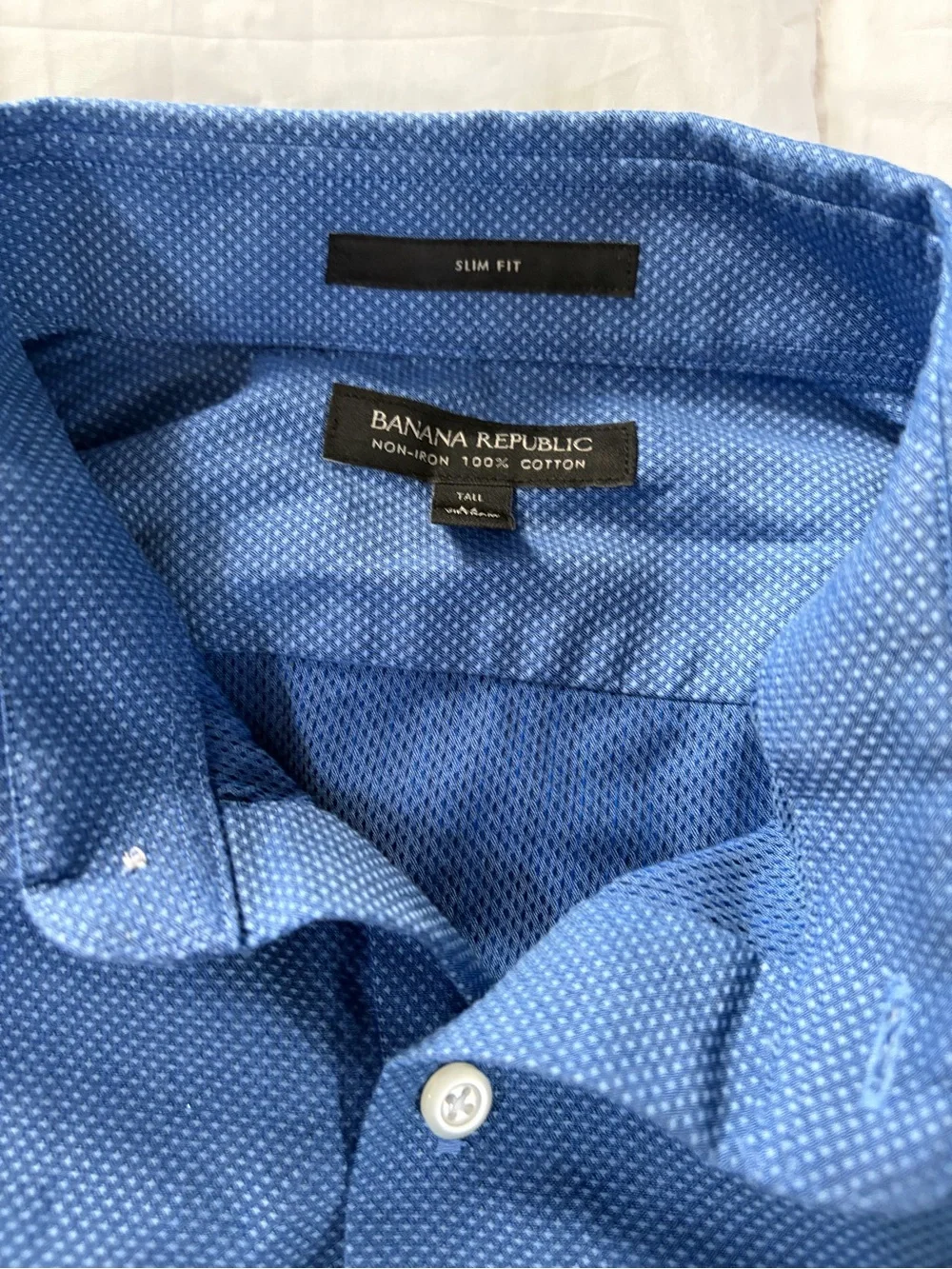 Banana Republic Men's Light Blue Textured Dress Shirt